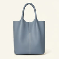 SLATE UNSTRUCTURED LEATHER TOTE