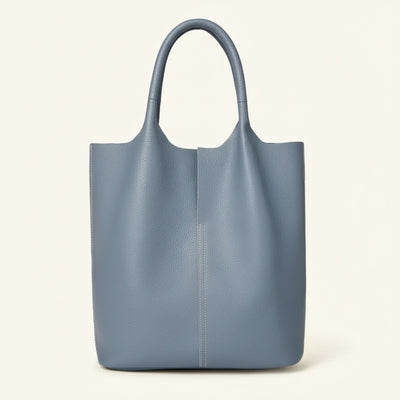 SLATE UNSTRUCTURED LEATHER TOTE