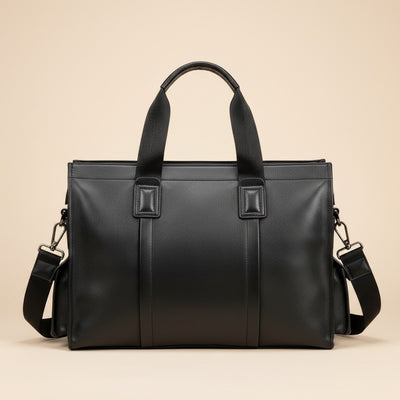 EVERYDAY BLACK LEATHER BRIEFCASE
