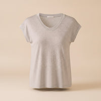 HEATHER CAP-SLEEVE SILK KNIT
