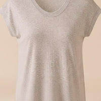 HEATHER CAP-SLEEVE SILK KNIT