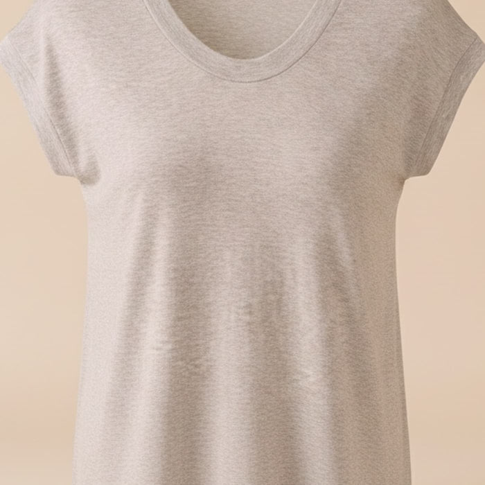 HEATHER CAP-SLEEVE SILK KNIT