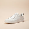 WHITE PEBBLED LEATHER COURT SNEAKER