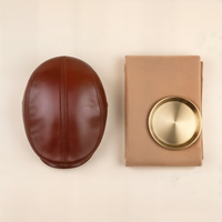 BURNISHED LEATHER FLAT CAP