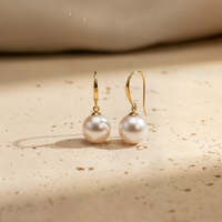 AKOYA PEARL DROP GOLD EARRINGS