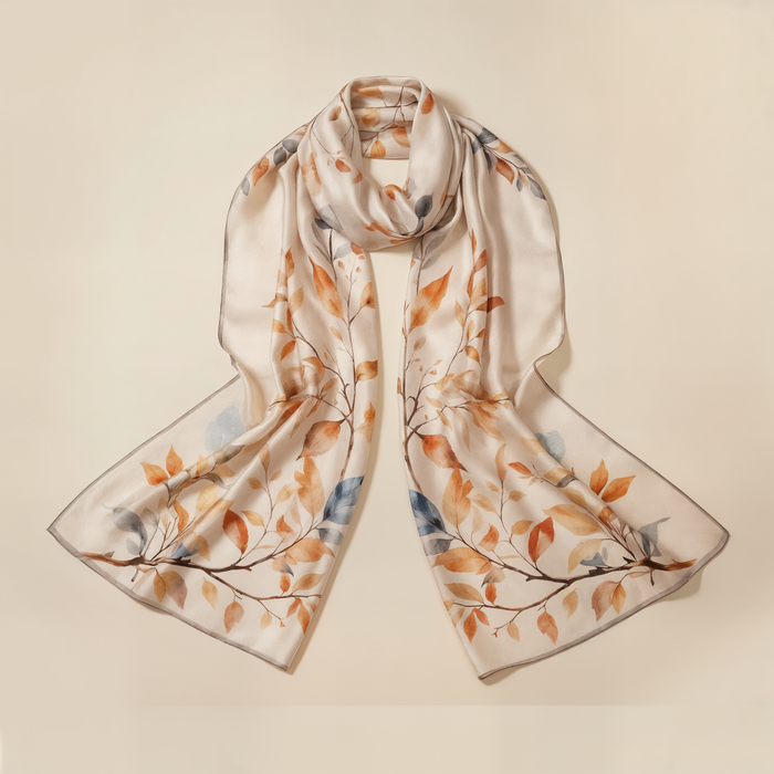 BOTANICAL MULBERRY SILK LONG SHAWL