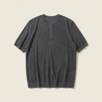 CHARCOAL RIBBED WOOL HENLEY