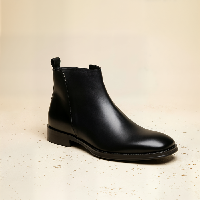SQUARE TOE LEATHER CHELSEA BOOT