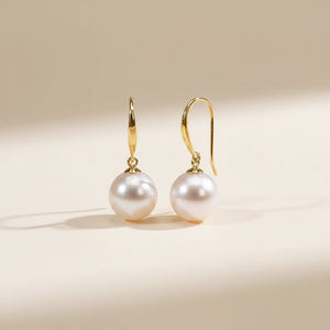 AKOYA PEARL DROP GOLD EARRINGS