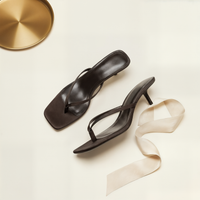 SQUARE TOE KITTEN HEEL MULE
