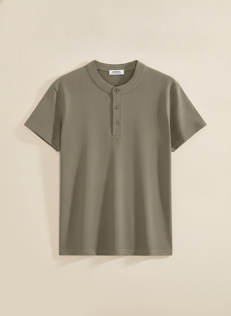 HEAVYWEIGHT COTTON HENLEY TEE