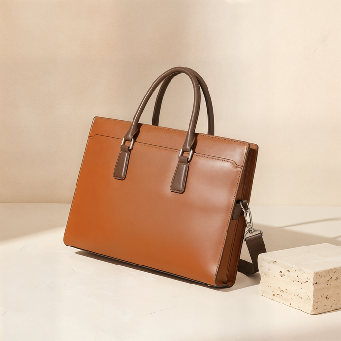 STRUCTURED LEATHER ATTACHÉ BRIEFCASE