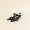 POINTED KITTEN HEEL SLINGBACK MULE