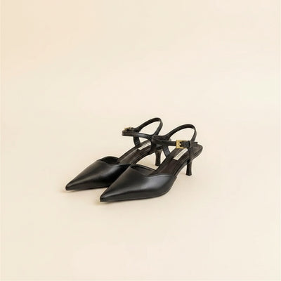 POINTED KITTEN HEEL SLINGBACK MULE