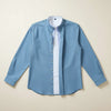 COTTON OXFORD BAND-COLLAR SHIRT