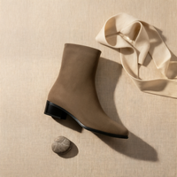 TAUPE SUEDE SQUARE ANKLE BOOT