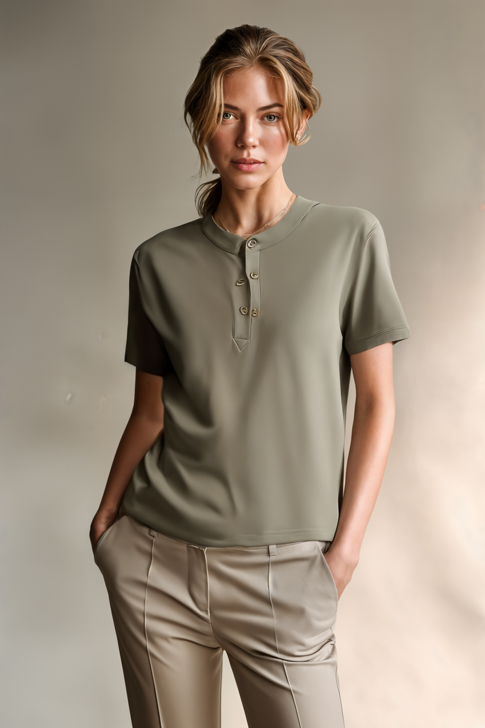 HEAVYWEIGHT COTTON HENLEY TEE