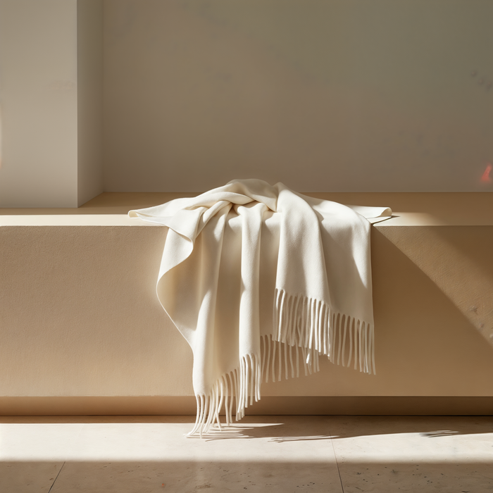 IVORY BRUSHED CASHMERE BLEND CAPE