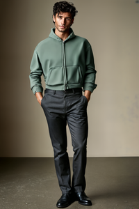 WASHED FLEECE ZIP HOODIE